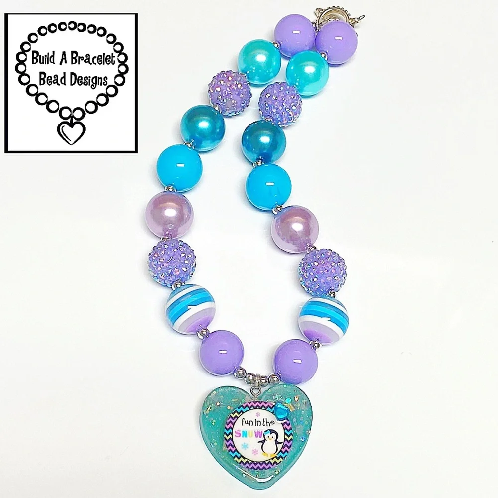 Handmade Girls Fun In The Snow Penguin Necklace